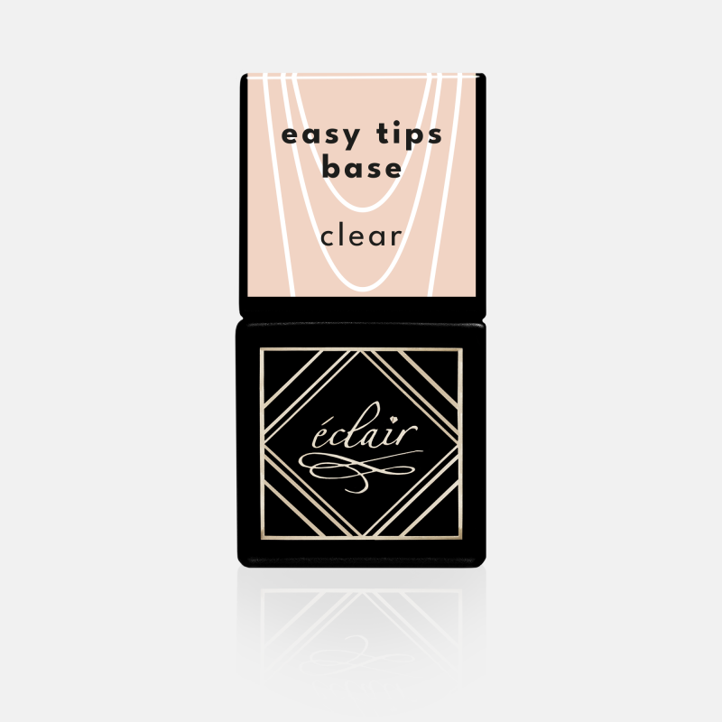 asy Tips Base CLEAR – bezbarwna baza hybrydowa do mocowania tipsów Eclair – 7 ml