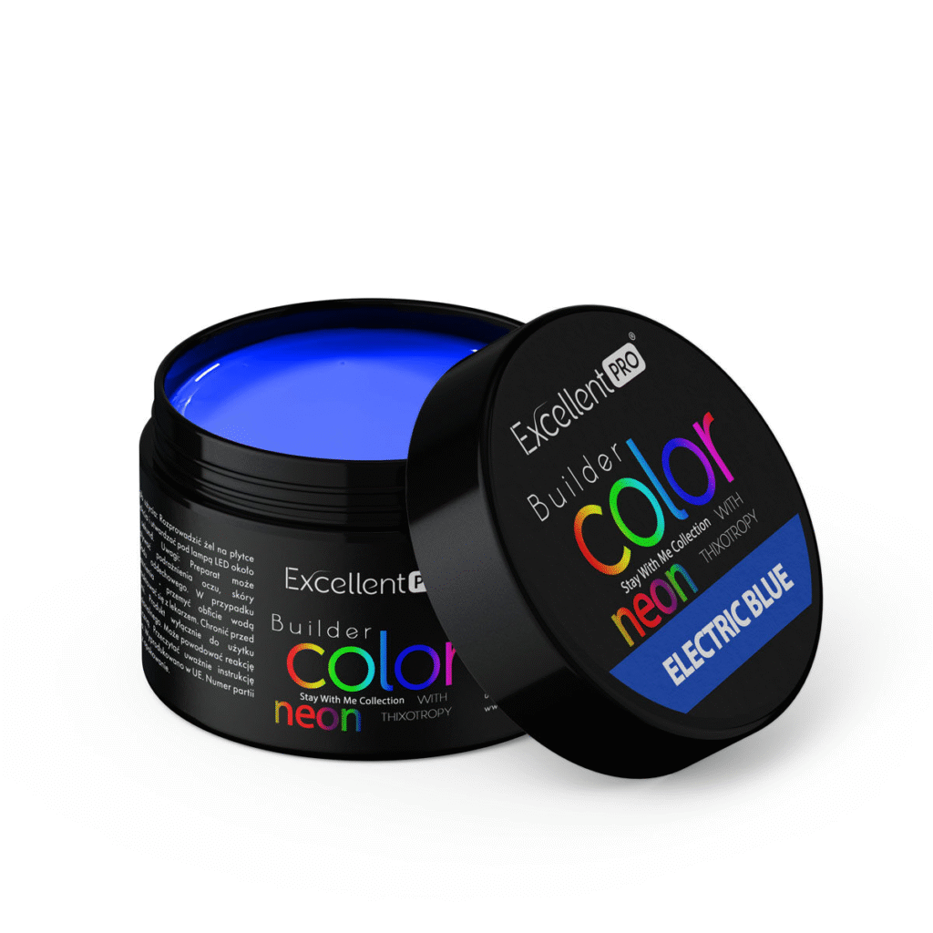 Excellent PRO Builder Color With Thixotropy Electric Blue – niebieski żel budujący z tiksotropią do stylizacji paznokci